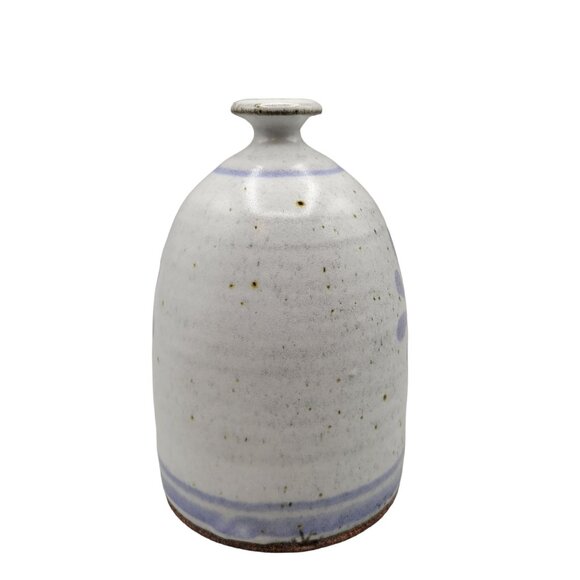 Handmade Pottery Scrubbie Sponge Holder Blue Speckled Flower Bell Shaped - Picture 3 of 7